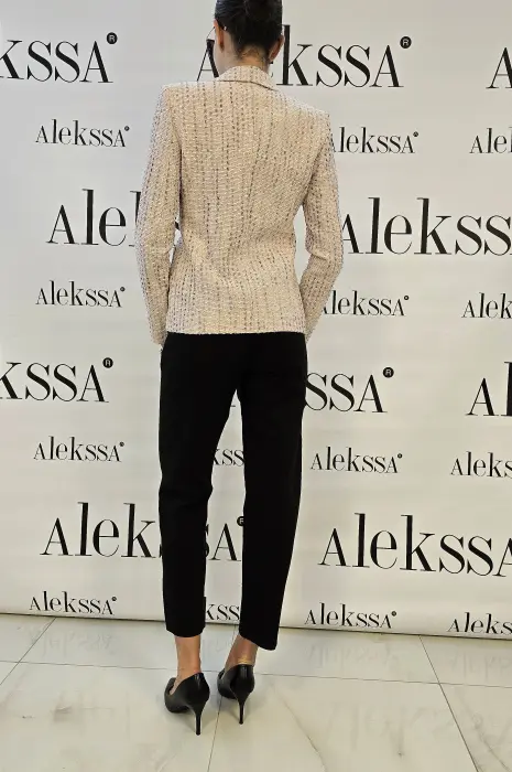 Сако меланж в розово с ламе - 111 - Сако меланж в розово с ламе - 111