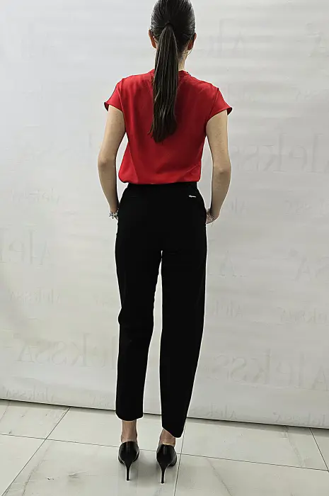 Червена блуза с къс ръкав и камъни - 525 - Червена блуза с къс ръкав и камъни - 525