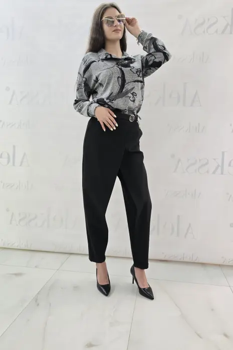 Сива дамска блуза